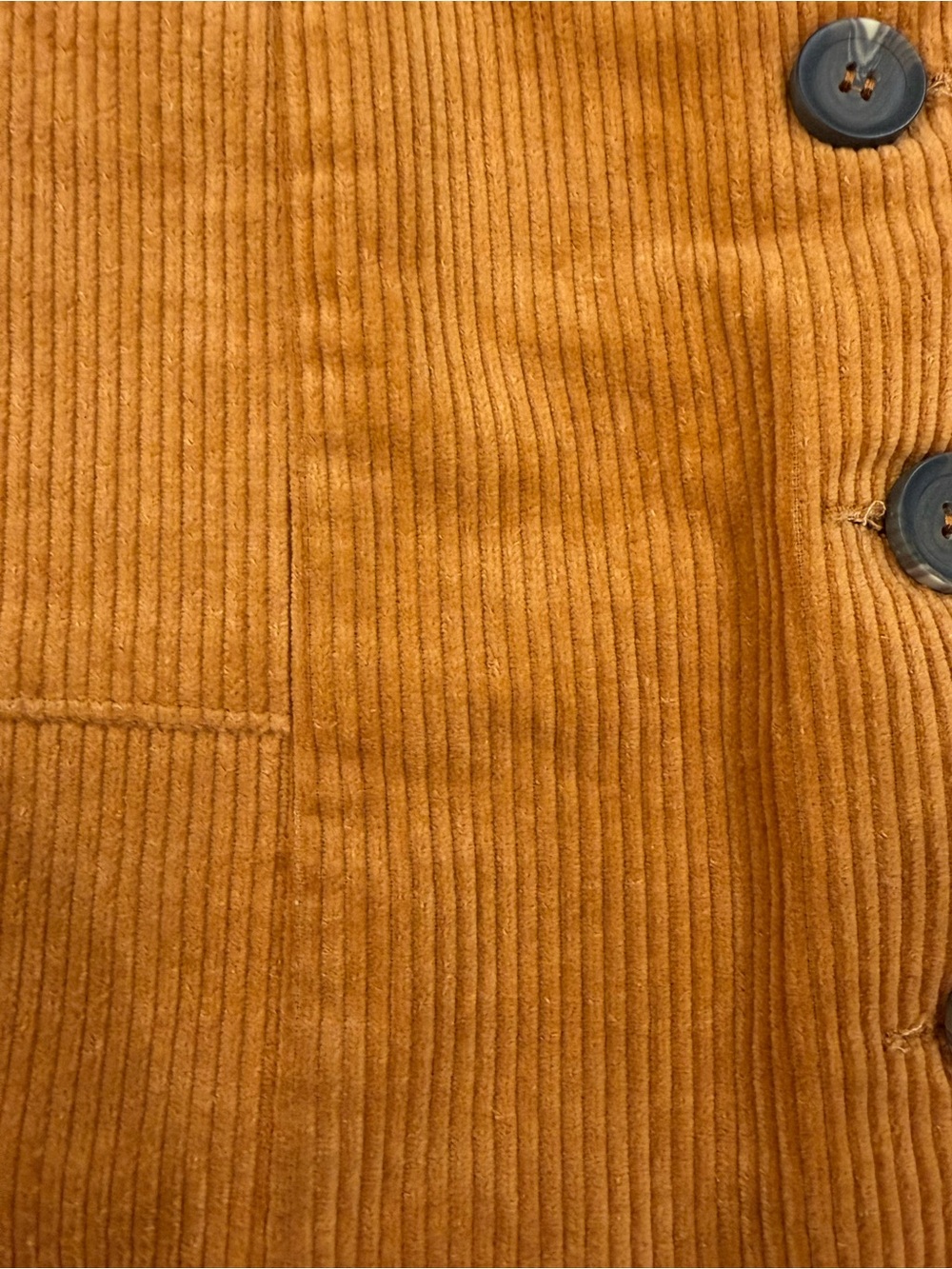 Chloe & Katie NWT Corduroy Button-Front Mini Skirt in Amber Orange Size Large - Picture 7 of 10